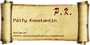 Pálfy Konstantin névjegykártya